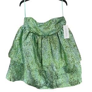 Dolls Kill Amylynn Sara Mini Dress M Green Brocade Bandeau Strapless Party NEW